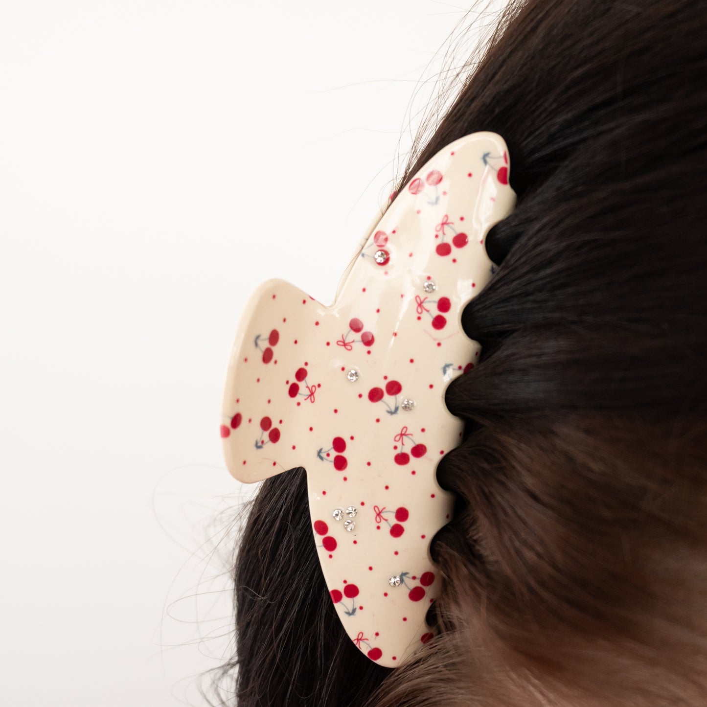 Cherry Bow Claw Clip