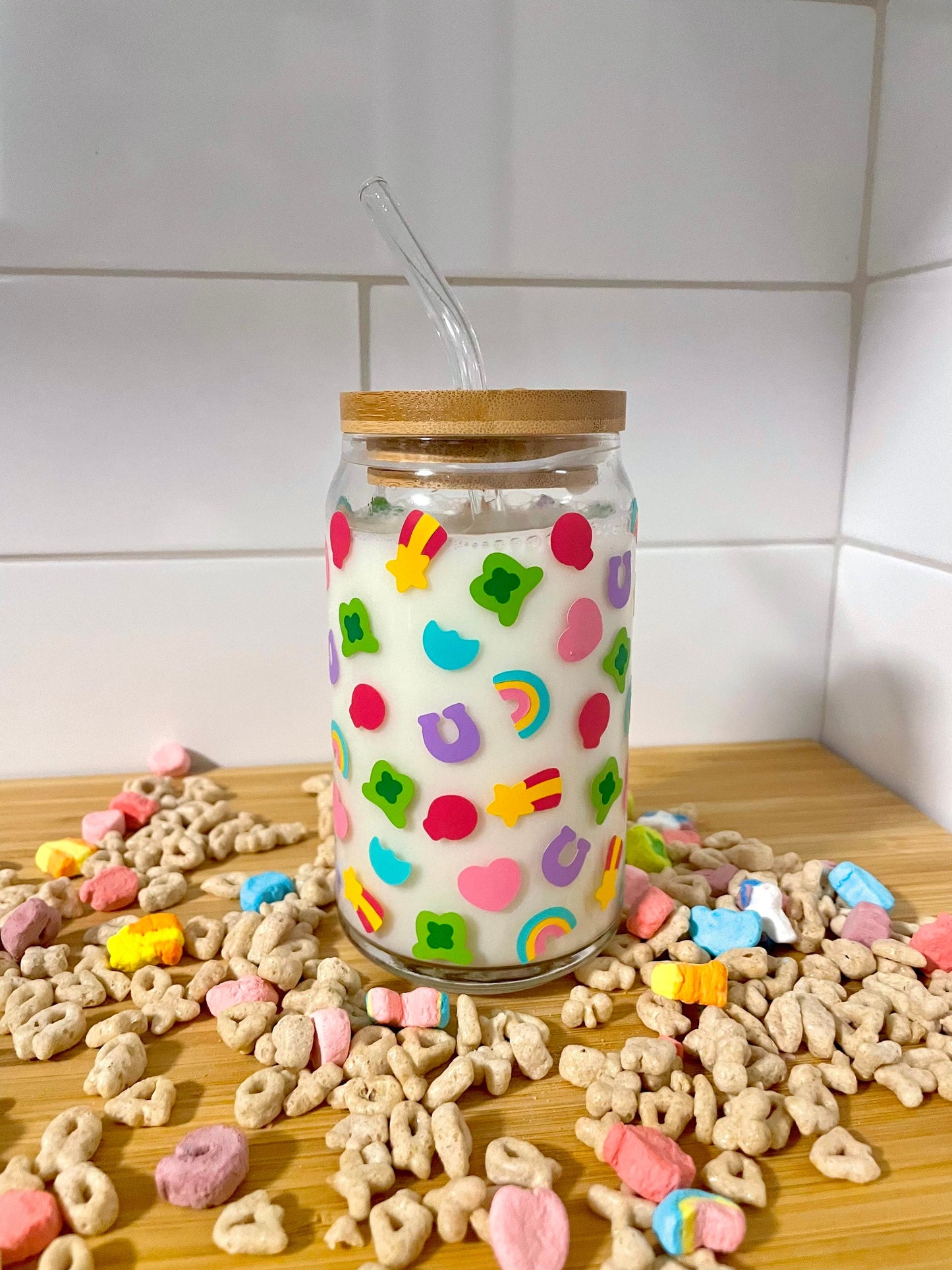 LUCKY CHARMS Libbey Can Glass 16 Oz | Iced Coffee Cup | Trendy Can Glass