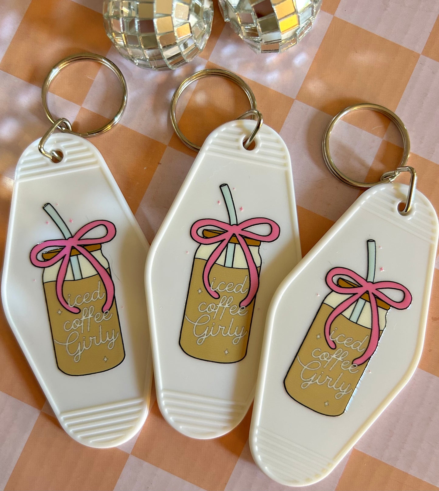 Iced coffee girlie Keyring