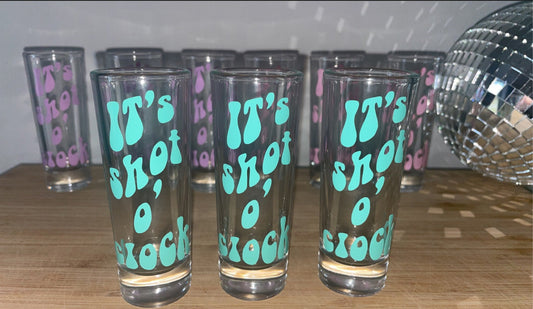 It’s shot o clock Shot Glass