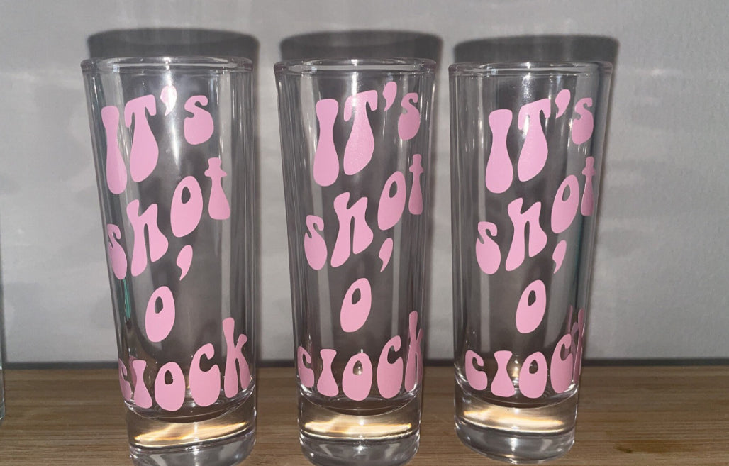 It’s shot o clock Shot Glass