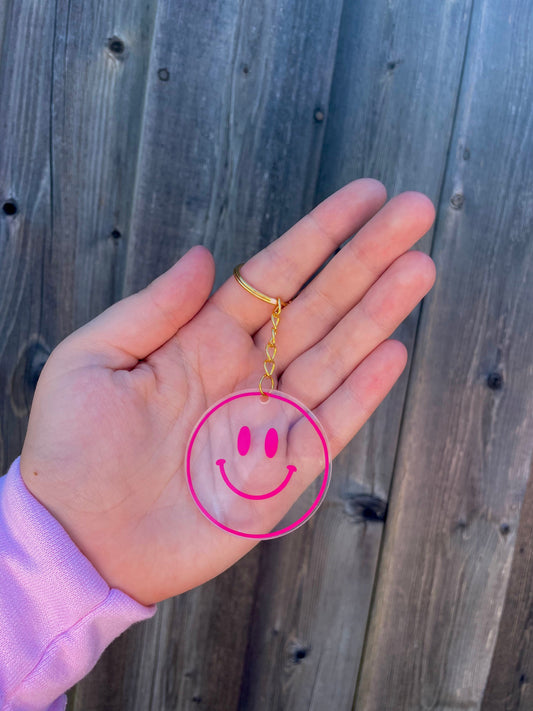 Acrylic smiley face keychain | Keyring | Happy keychain | Smiley keychain | Gift | Birthday Gift | Easter gift |